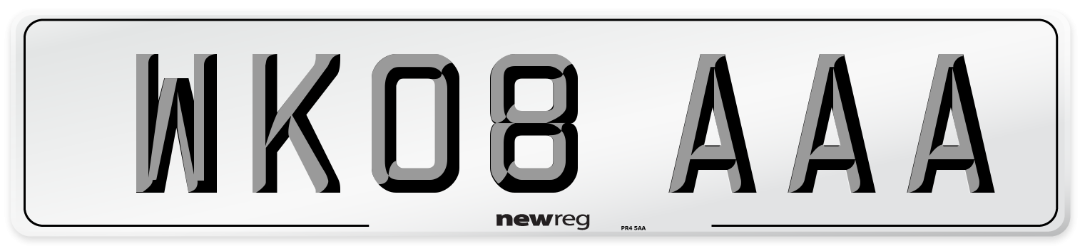 WK08 AAA Number Plate from New Reg